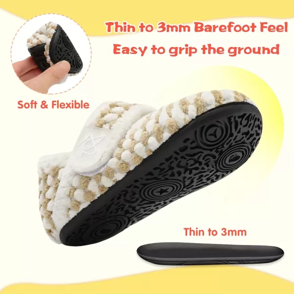 LeIsfIt Toddler Slippers Boys Girls Wide Slippers Adjustable House Shoes Baby Warm Winter Slippers Non-Slip Indoor Home Slipper Shoes