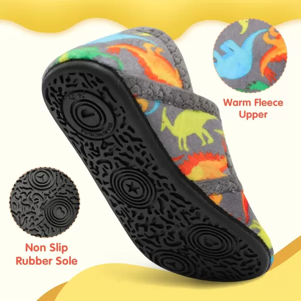 LeIsfIt Toddler Slippers Boys Girls Wide Slippers Adjustable House Shoes Baby Warm Winter Slippers Non-Slip Indoor Home Slipper Shoes