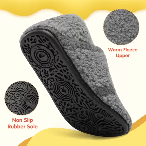 LeIsfIt Toddler Slippers Boys Girls Wide Slippers Adjustable House Shoes Baby Warm Winter Slippers Non-Slip Indoor Home Slipper Shoes