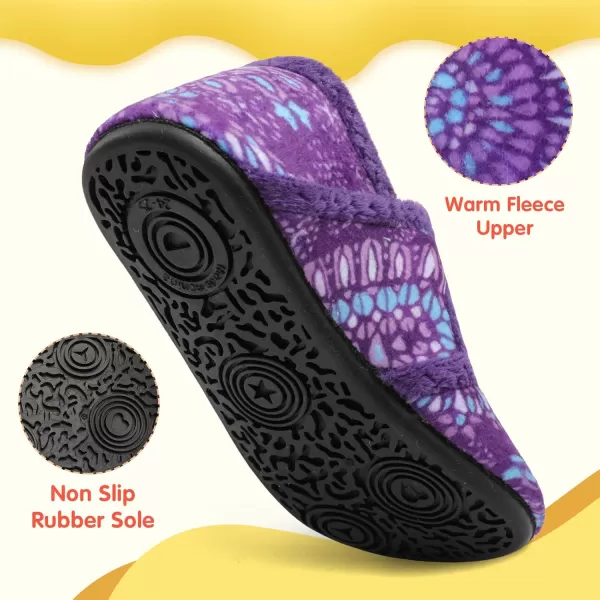 LeIsfIt Toddler Slippers Boys Girls Wide Slippers Adjustable House Shoes Baby Warm Winter Slippers Non-Slip Indoor Home Slipper Shoes