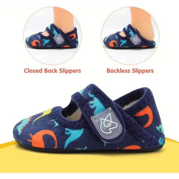 LeIsfIt Toddler Slippers Boys Girls Wide Slippers Adjustable House Shoes Baby Warm Winter Slippers Non-Slip Indoor Home Slipper Shoes
