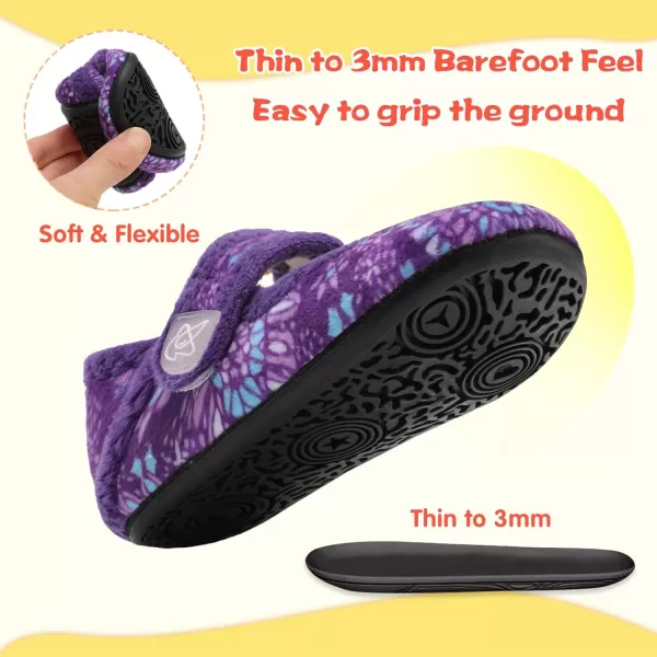 LeIsfIt Toddler Slippers Boys Girls Wide Slippers Adjustable House Shoes Baby Warm Winter Slippers Non-Slip Indoor Home Slipper Shoes