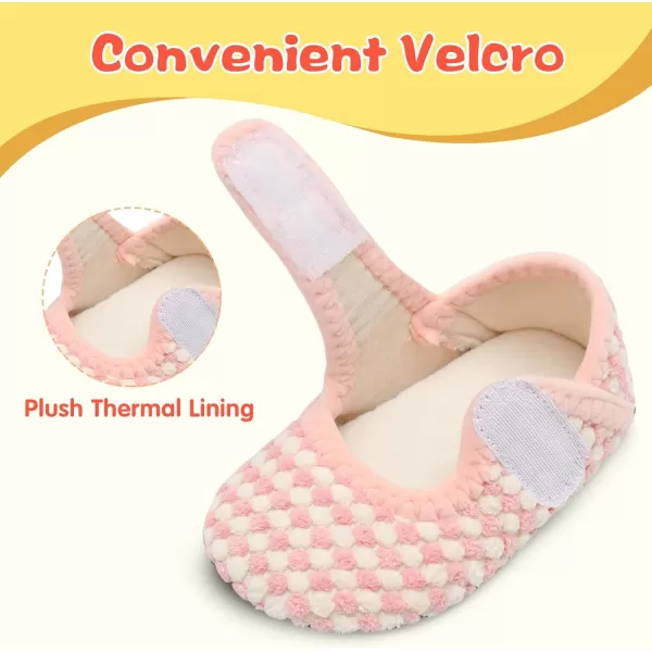 LeIsfIt Toddler Slippers Boys Girls Wide Slippers Adjustable House Shoes Baby Warm Winter Slippers Non-Slip Indoor Home Slipper Shoes