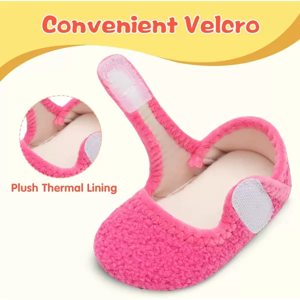 LeIsfIt Toddler Slippers Boys Girls Wide Slippers Adjustable House Shoes Baby Warm Winter Slippers Non-Slip Indoor Home Slipper Shoes