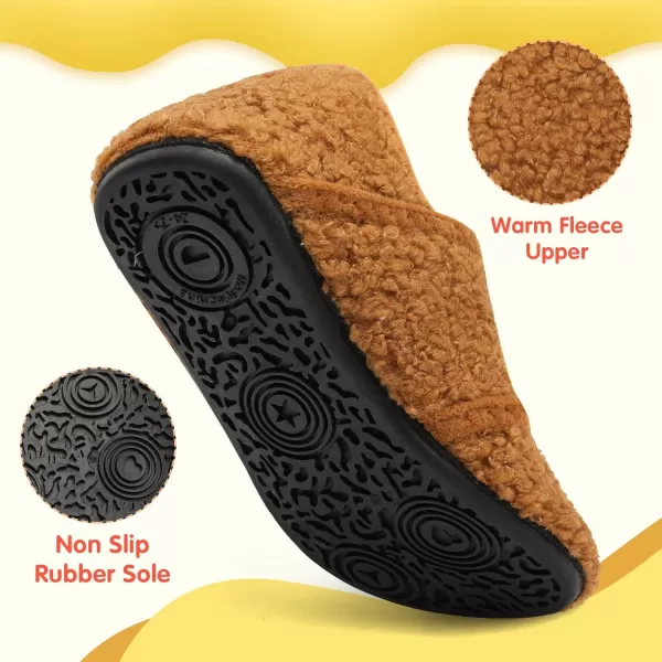 LeIsfIt Toddler Slippers Boys Girls Wide Slippers Adjustable House Shoes Baby Warm Winter Slippers Non-Slip Indoor Home Slipper Shoes
