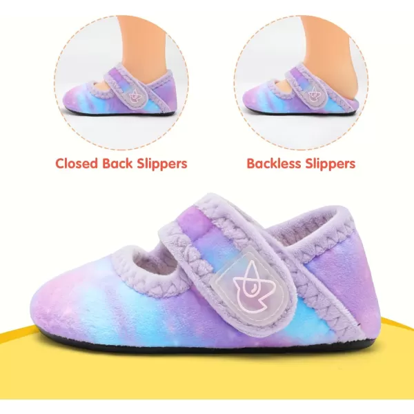 LeIsfIt Toddler Slippers Boys Girls Wide Slippers Adjustable House Shoes Baby Warm Winter Slippers Non-Slip Indoor Home Slipper Shoes