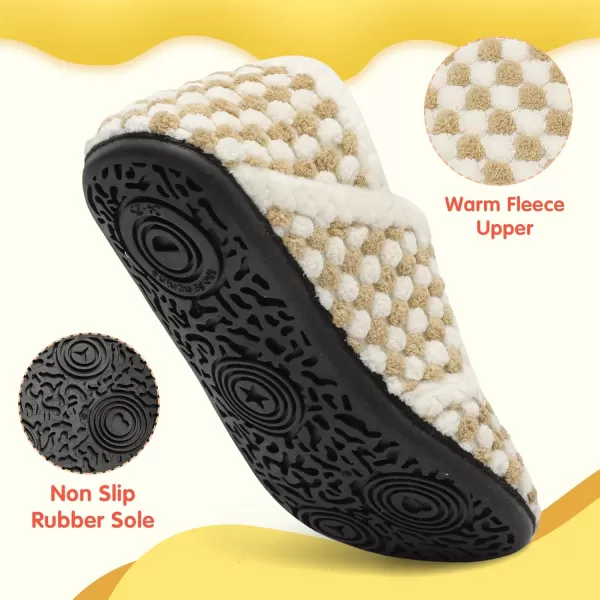 LeIsfIt Toddler Slippers Boys Girls Wide Slippers Adjustable House Shoes Baby Warm Winter Slippers Non-Slip Indoor Home Slipper Shoes