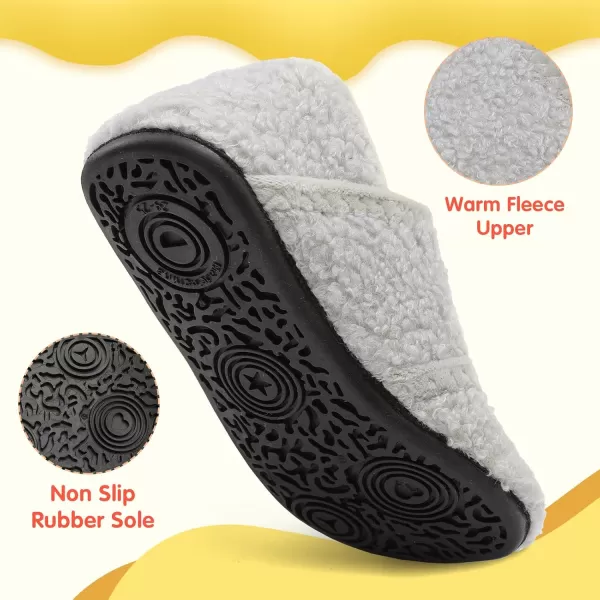 LeIsfIt Toddler Slippers Boys Girls Wide Slippers Adjustable House Shoes Baby Warm Winter Slippers Non-Slip Indoor Home Slipper Shoes