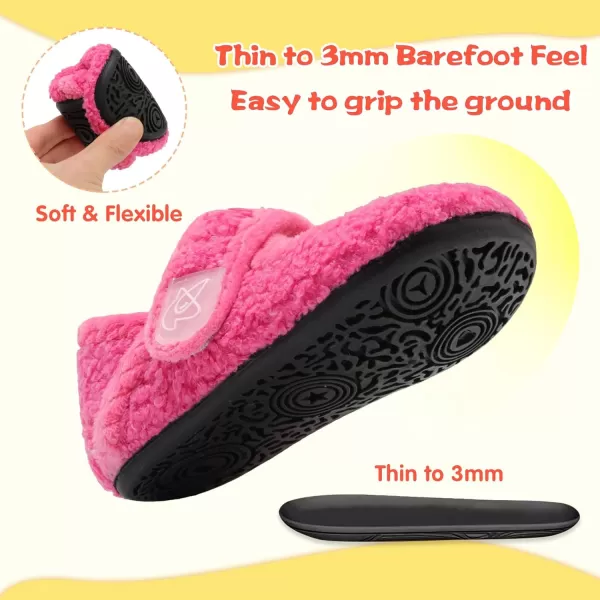 LeIsfIt Toddler Slippers Boys Girls Wide Slippers Adjustable House Shoes Baby Warm Winter Slippers Non-Slip Indoor Home Slipper Shoes
