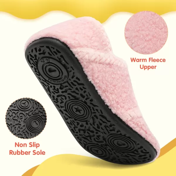LeIsfIt Toddler Slippers Boys Girls Wide Slippers Adjustable House Shoes Baby Warm Winter Slippers Non-Slip Indoor Home Slipper Shoes