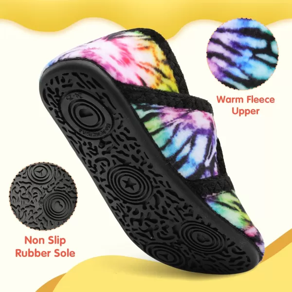LeIsfIt Toddler Slippers Boys Girls Wide Slippers Adjustable House Shoes Baby Warm Winter Slippers Non-Slip Indoor Home Slipper Shoes