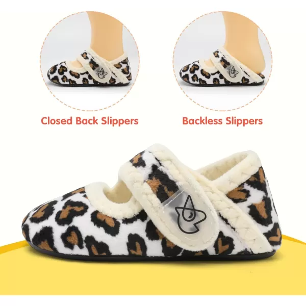 LeIsfIt Toddler Slippers Boys Girls Wide Slippers Adjustable House Shoes Baby Warm Winter Slippers Non-Slip Indoor Home Slipper Shoes
