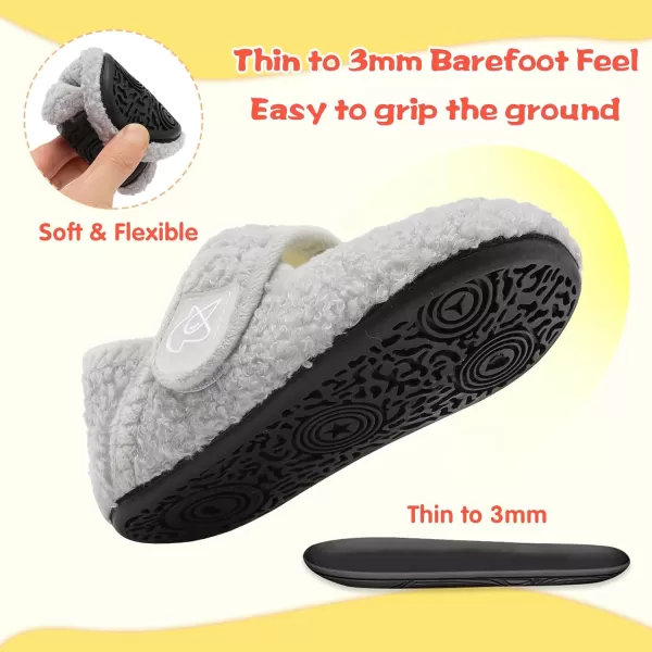 LeIsfIt Toddler Slippers Boys Girls Wide Slippers Adjustable House Shoes Baby Warm Winter Slippers Non-Slip Indoor Home Slipper Shoes