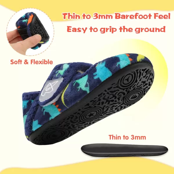 LeIsfIt Toddler Slippers Boys Girls Wide Slippers Adjustable House Shoes Baby Warm Winter Slippers Non-Slip Indoor Home Slipper Shoes