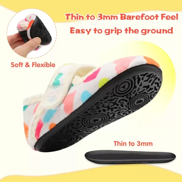 LeIsfIt Toddler Slippers Boys Girls Wide Slippers Adjustable House Shoes Baby Warm Winter Slippers Non-Slip Indoor Home Slipper Shoes