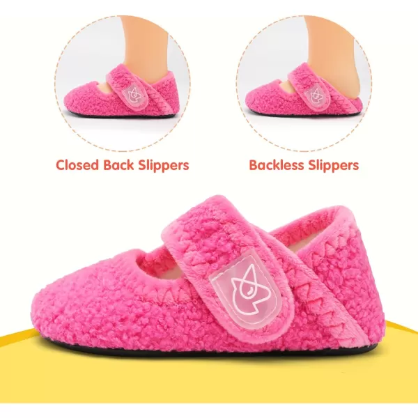 LeIsfIt Toddler Slippers Boys Girls Wide Slippers Adjustable House Shoes Baby Warm Winter Slippers Non-Slip Indoor Home Slipper Shoes