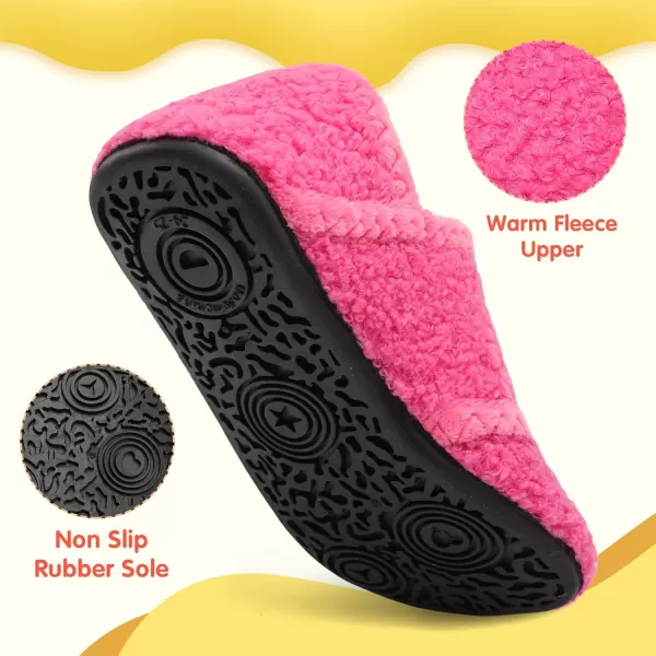 LeIsfIt Toddler Slippers Boys Girls Wide Slippers Adjustable House Shoes Baby Warm Winter Slippers Non-Slip Indoor Home Slipper Shoes