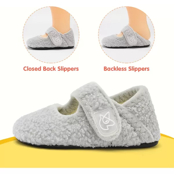 LeIsfIt Toddler Slippers Boys Girls Wide Slippers Adjustable House Shoes Baby Warm Winter Slippers Non-Slip Indoor Home Slipper Shoes