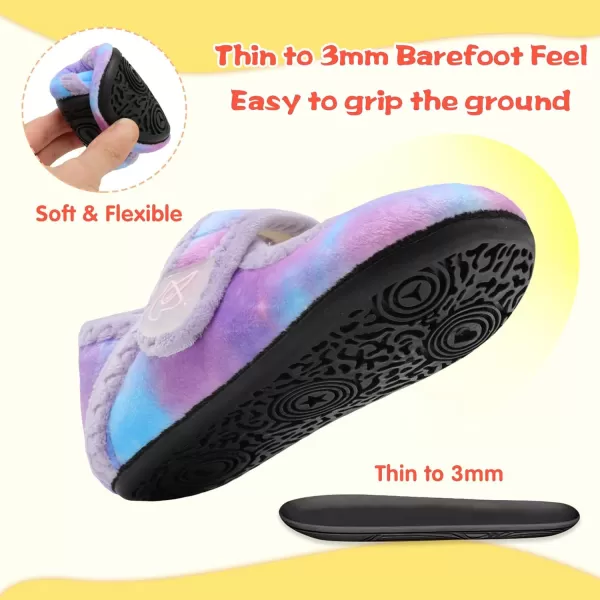 LeIsfIt Toddler Slippers Boys Girls Wide Slippers Adjustable House Shoes Baby Warm Winter Slippers Non-Slip Indoor Home Slipper Shoes