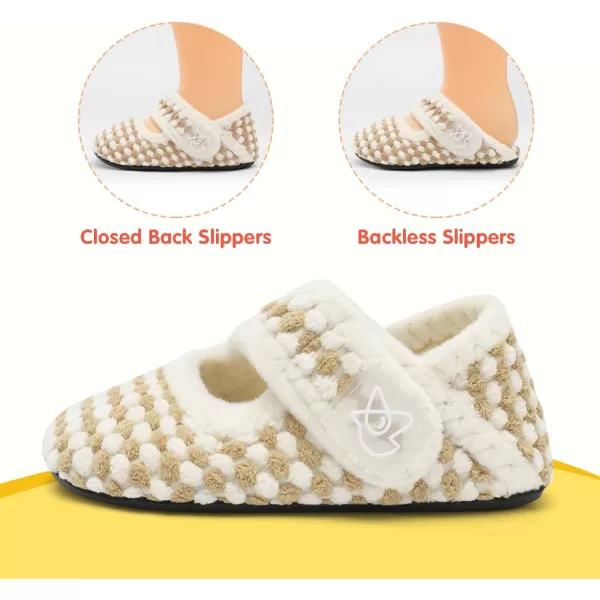 LeIsfIt Toddler Slippers Boys Girls Wide Slippers Adjustable House Shoes Baby Warm Winter Slippers Non-Slip Indoor Home Slipper Shoes