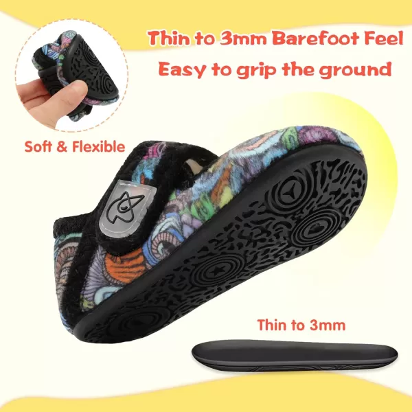 LeIsfIt Toddler Slippers Boys Girls Wide Slippers Adjustable House Shoes Baby Warm Winter Slippers Non-Slip Indoor Home Slipper Shoes