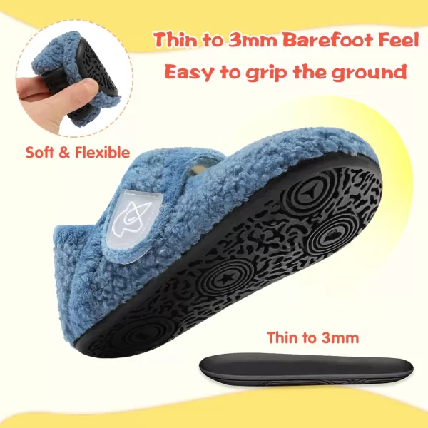 LeIsfIt Toddler Slippers Boys Girls Wide Slippers Adjustable House Shoes Baby Warm Winter Slippers Non-Slip Indoor Home Slipper Shoes
