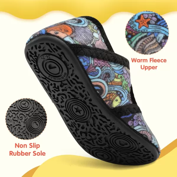 LeIsfIt Toddler Slippers Boys Girls Wide Slippers Adjustable House Shoes Baby Warm Winter Slippers Non-Slip Indoor Home Slipper Shoes