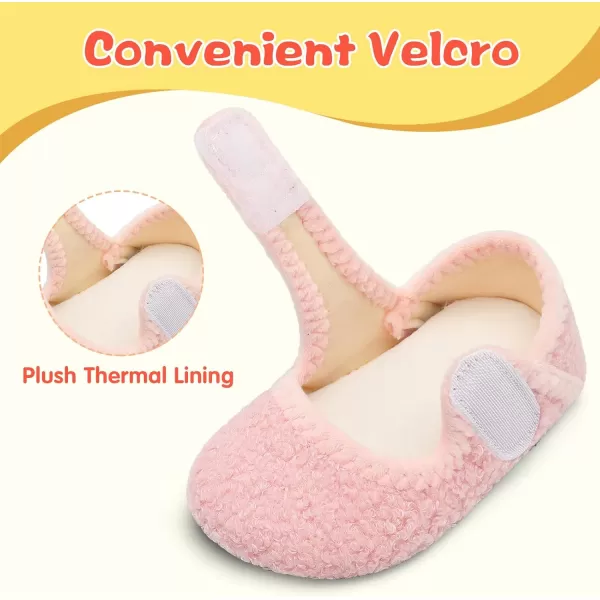 LeIsfIt Toddler Slippers Boys Girls Wide Slippers Adjustable House Shoes Baby Warm Winter Slippers Non-Slip Indoor Home Slipper Shoes
