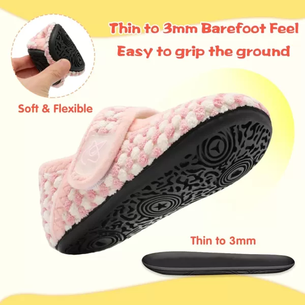 LeIsfIt Toddler Slippers Boys Girls Wide Slippers Adjustable House Shoes Baby Warm Winter Slippers Non-Slip Indoor Home Slipper Shoes