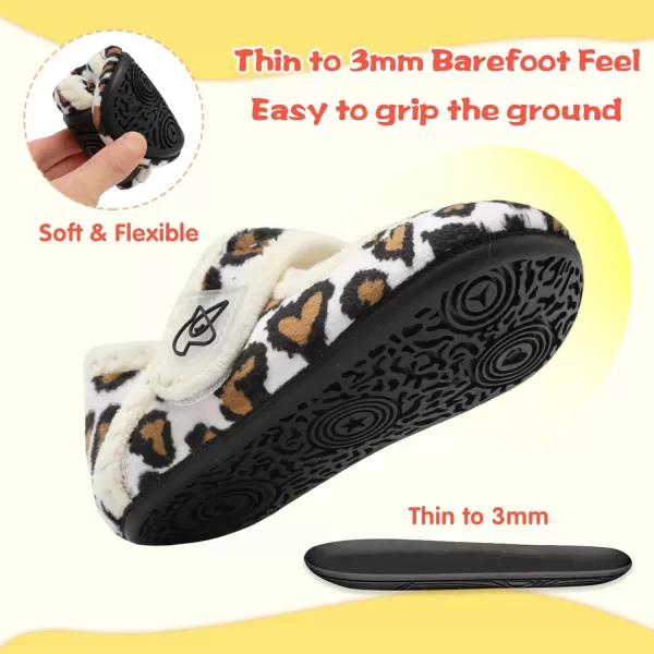 LeIsfIt Toddler Slippers Boys Girls Wide Slippers Adjustable House Shoes Baby Warm Winter Slippers Non-Slip Indoor Home Slipper Shoes