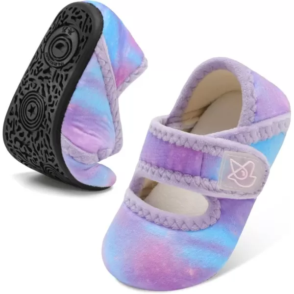 LeIsfIt Toddler Slippers Boys Girls Wide Slippers Adjustable House Shoes Baby Warm Winter Slippers Non-Slip Indoor Home Slipper Shoes