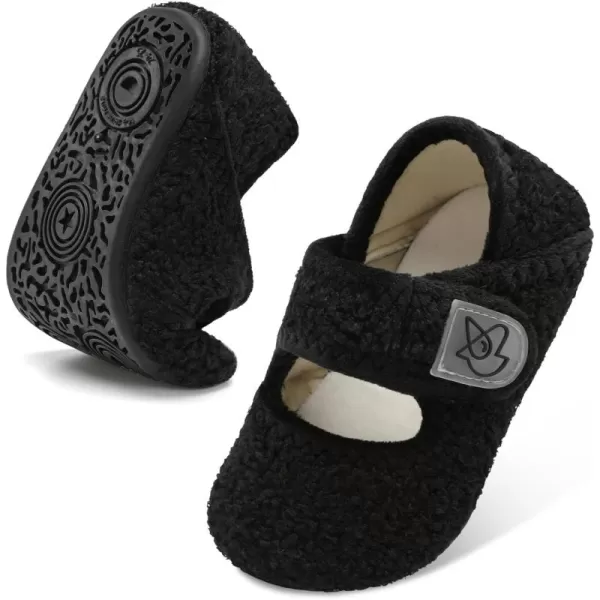 LeIsfIt Toddler Slippers Boys Girls Wide Slippers Adjustable House Shoes Baby Warm Winter Slippers Non-Slip Indoor Home Slipper Shoes