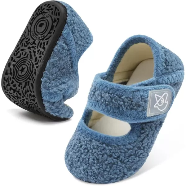 LeIsfIt Toddler Slippers Boys Girls Wide Slippers Adjustable House Shoes Baby Warm Winter Slippers Non-Slip Indoor Home Slipper Shoes