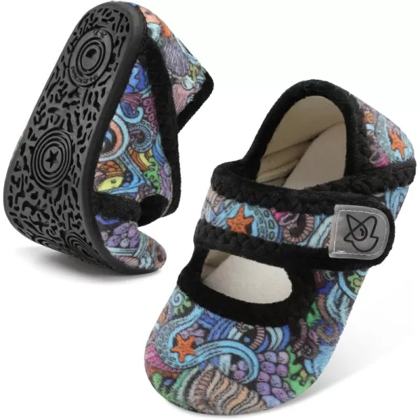 LeIsfIt Toddler Slippers Boys Girls Wide Slippers Adjustable House Shoes Baby Warm Winter Slippers Non-Slip Indoor Home Slipper Shoes