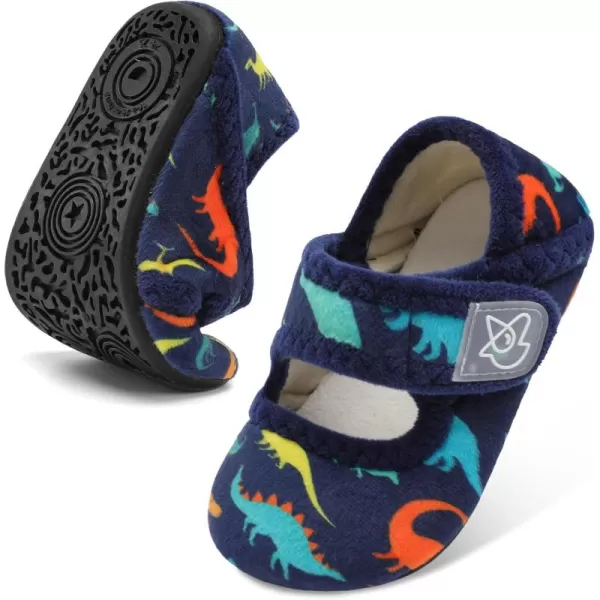 LeIsfIt Toddler Slippers Boys Girls Wide Slippers Adjustable House Shoes Baby Warm Winter Slippers Non-Slip Indoor Home Slipper Shoes