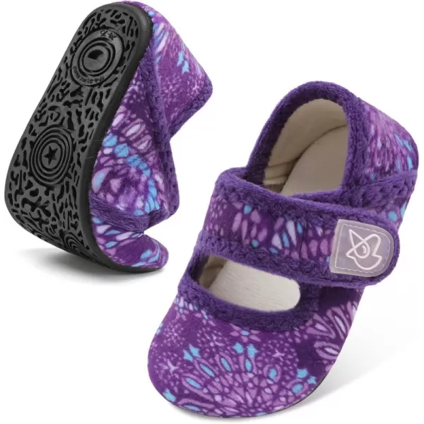 LeIsfIt Toddler Slippers Boys Girls Wide Slippers Adjustable House Shoes Baby Warm Winter Slippers Non-Slip Indoor Home Slipper Shoes