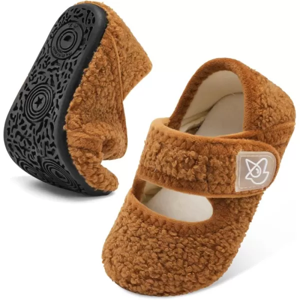 LeIsfIt Toddler Slippers Boys Girls Wide Slippers Adjustable House Shoes Baby Warm Winter Slippers Non-Slip Indoor Home Slipper Shoes