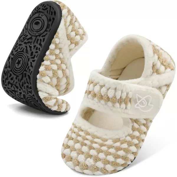 LeIsfIt Toddler Slippers Boys Girls Wide Slippers Adjustable House Shoes Baby Warm Winter Slippers Non-Slip Indoor Home Slipper Shoes