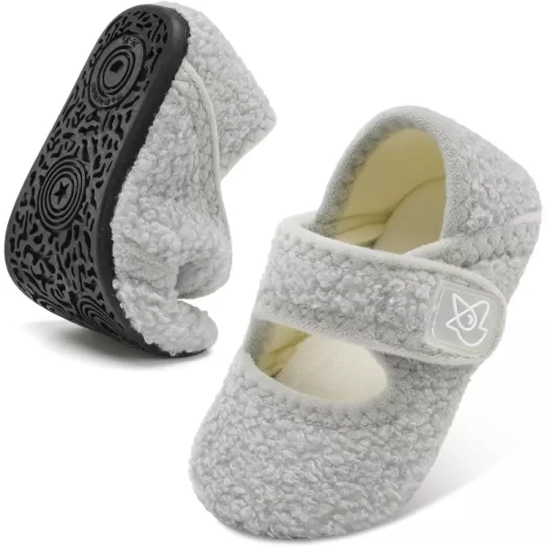 LeIsfIt Toddler Slippers Boys Girls Wide Slippers Adjustable House Shoes Baby Warm Winter Slippers Non-Slip Indoor Home Slipper Shoes