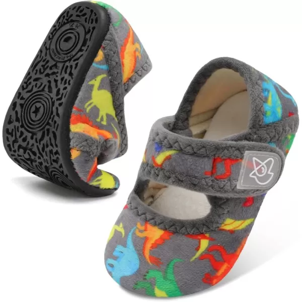 LeIsfIt Toddler Slippers Boys Girls Wide Slippers Adjustable House Shoes Baby Warm Winter Slippers Non-Slip Indoor Home Slipper Shoes