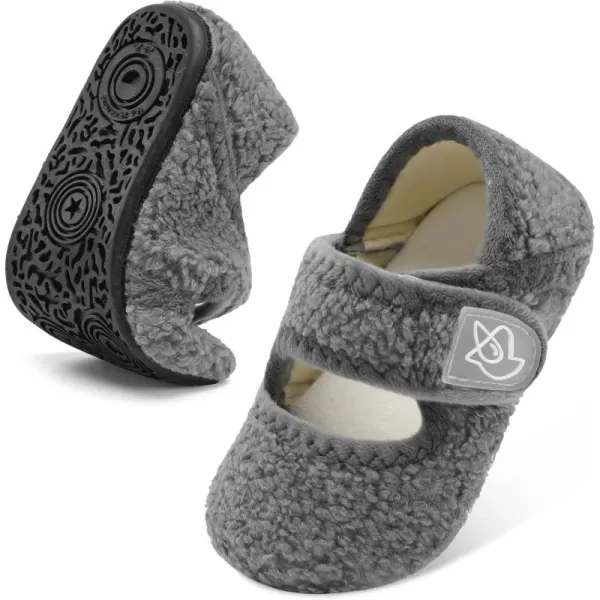 LeIsfIt Toddler Slippers Boys Girls Wide Slippers Adjustable House Shoes Baby Warm Winter Slippers Non-Slip Indoor Home Slipper Shoes