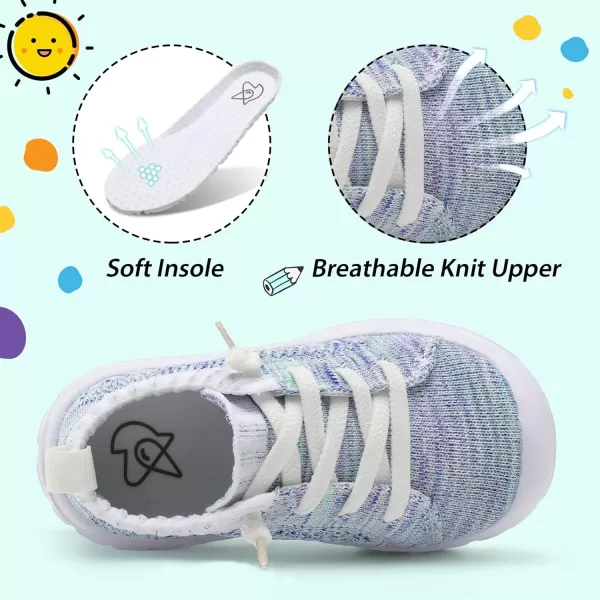 imageLeIsfIt Toddler Shoes Boys Girls Wide Shoes Breathable Barefoot Shoes Kids Sneakers Lightweight Walking Tennis Shoes Slip On ShoesLightblue