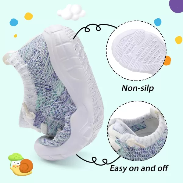 imageLeIsfIt Toddler Shoes Boys Girls Wide Shoes Breathable Barefoot Shoes Kids Sneakers Lightweight Walking Tennis Shoes Slip On ShoesLightblue