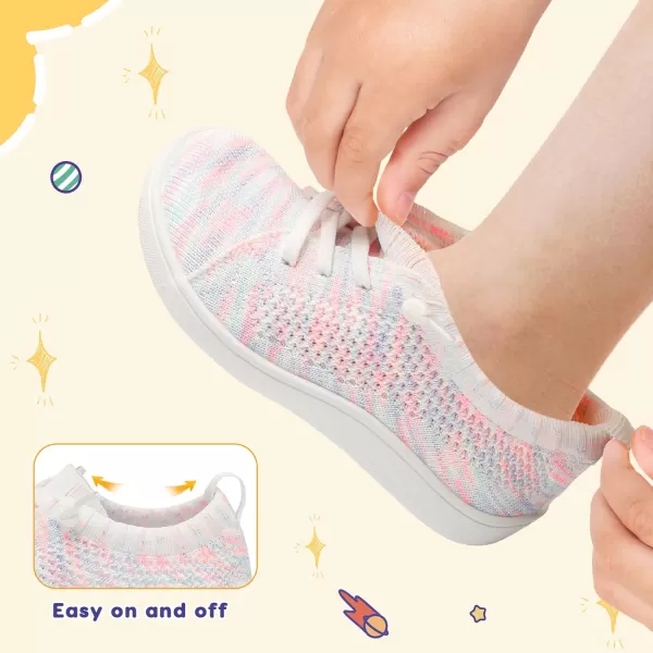 imageLeIsfIt Toddler Shoes Girls Boys Wide Shoes Kids Barefoot Shoes Zero Drop Minimalist Sneakers Slip on Tennis ShoesBhswhit