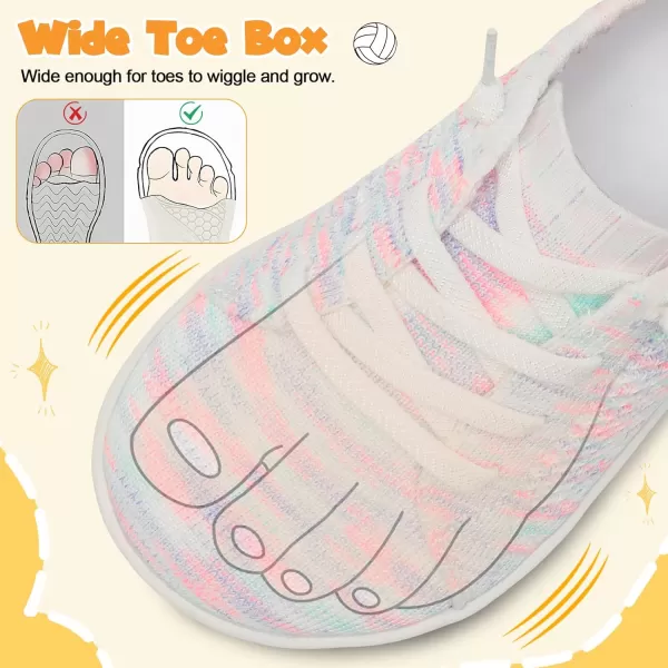 imageLeIsfIt Toddler Shoes Girls Boys Wide Shoes Kids Barefoot Shoes Zero Drop Minimalist Sneakers Slip on Tennis ShoesBhswhit