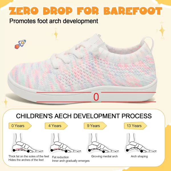 imageLeIsfIt Toddler Shoes Girls Boys Wide Shoes Kids Barefoot Shoes Zero Drop Minimalist Sneakers Slip on Tennis ShoesBhswhit