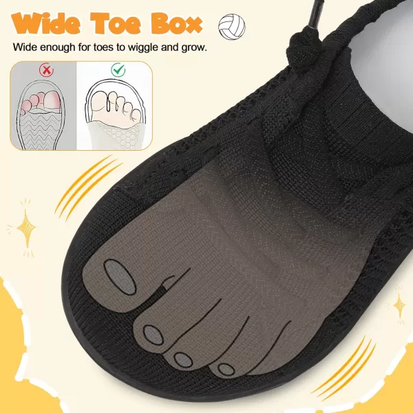 imageLeIsfIt Toddler Shoes Girls Boys Wide Shoes Kids Barefoot Shoes Zero Drop Minimalist Sneakers Slip on Tennis ShoesBlack