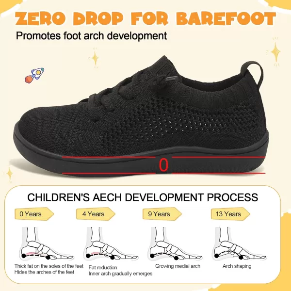 imageLeIsfIt Toddler Shoes Girls Boys Wide Shoes Kids Barefoot Shoes Zero Drop Minimalist Sneakers Slip on Tennis ShoesBlack