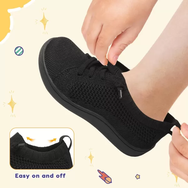 imageLeIsfIt Toddler Shoes Girls Boys Wide Shoes Kids Barefoot Shoes Zero Drop Minimalist Sneakers Slip on Tennis ShoesBlack