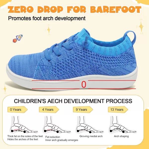 imageLeIsfIt Toddler Shoes Girls Boys Wide Shoes Kids Barefoot Shoes Zero Drop Minimalist Sneakers Slip on Tennis ShoesBlue